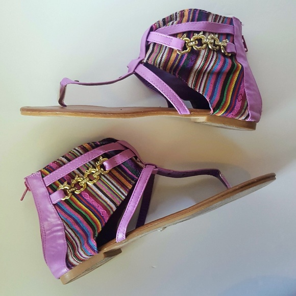 Apple Bottoms Shoes - Apple Bottoms 8 Flats Thong Sandals Embellished